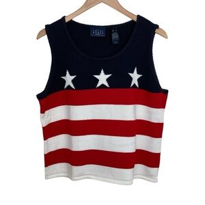 Patriotic Striped Knit Tank Top